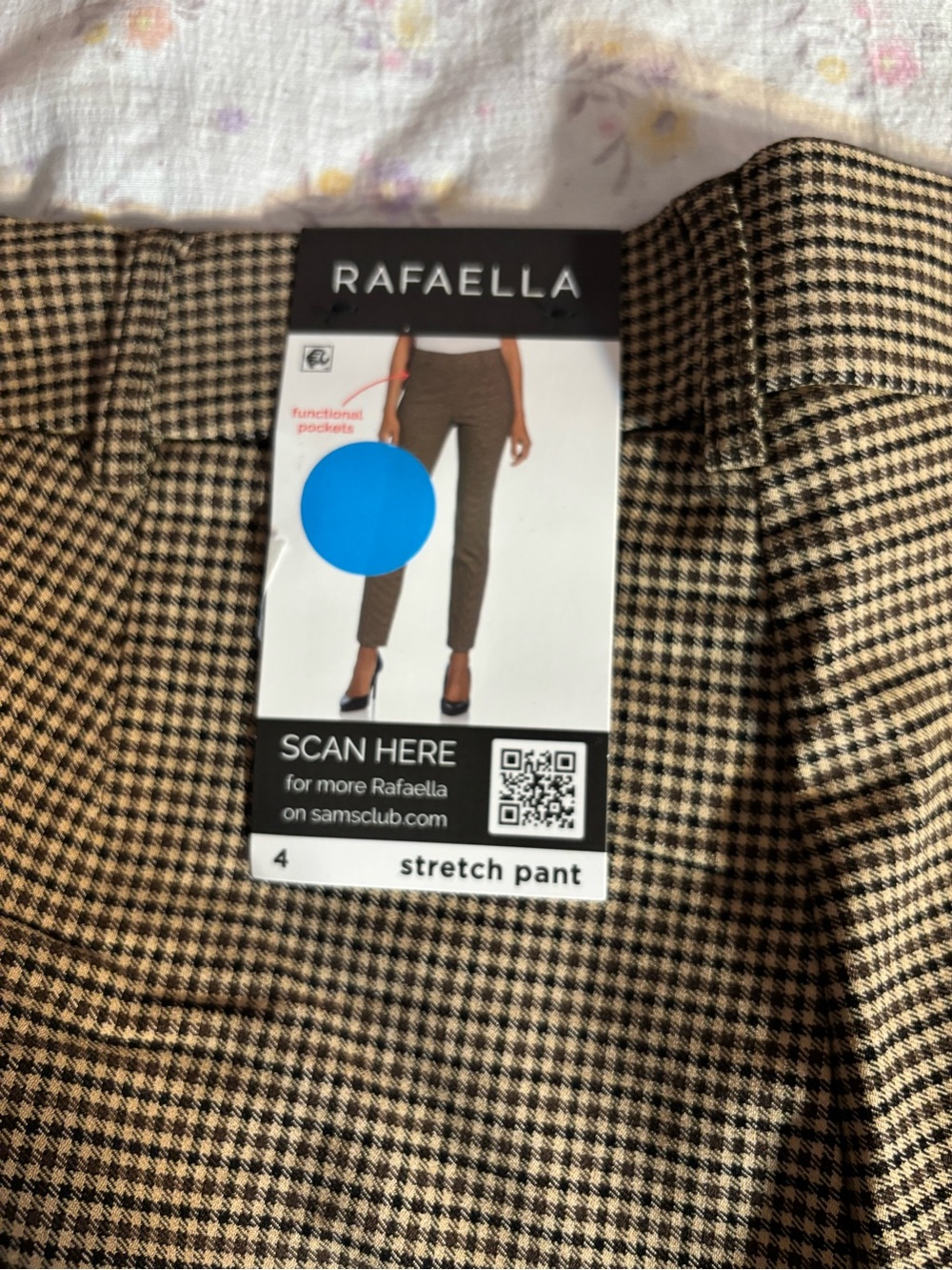 Rafaella Tan & Black Houndstooth Stretch PantsNWT